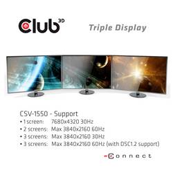 club3D CSV-1550 USB-C® / DisplayPort adaptér černá 0.13 m