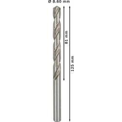 Bosch Accessories 2608585512 HSS kovový spirálový vrták 8.6 mm Celková délka 125 mm broušený DIN 338 válcová stopka 5 ks