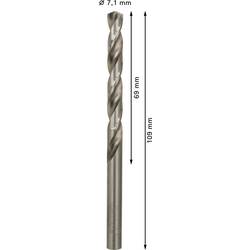 Bosch Accessories 2608585501 HSS kovový spirálový vrták 7.1 mm Celková délka 109 mm broušený DIN 338 válcová stopka 10 ks