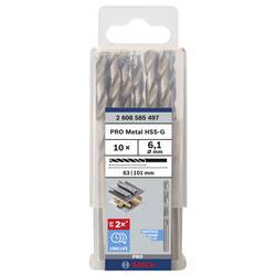 Bosch Accessories 2608585497 HSS kovový spirálový vrták 6.1 mm Celková délka 101 mm broušený DIN 338 válcová stopka 10 ks