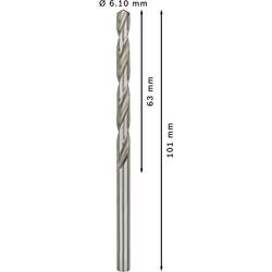 Bosch Accessories 2608585497 HSS kovový spirálový vrták 6.1 mm Celková délka 101 mm broušený DIN 338 válcová stopka 10 ks