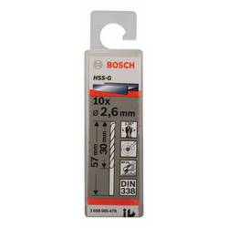 Bosch Accessories 2608585478 HSS kovový spirálový vrták 2.6 mm Celková délka 57 mm broušený DIN 338 válcová stopka 10 ks