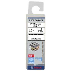 Bosch Accessories 2608585471 HSS kovový spirálový vrták 1.6 mm Celková délka 43 mm broušený DIN 338 válcová stopka 10 ks