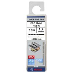 Bosch Accessories 2608585468 HSS kovový spirálový vrták 1.2 mm Celková délka 38 mm broušený DIN 338 válcová stopka 10 ks