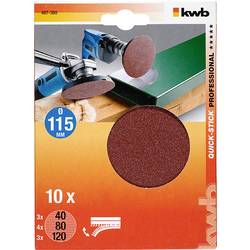 kwb 487300 brusný kotouč Průměr 115 mm Zrnitost=40, 80, 120 10 ks