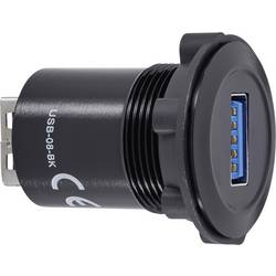 TRU COMPONENTS USB-08-BK Vestavný USB konektor zásuvka, vestavná USB zásuvka typ A ⇔ USB zásuvka typ A Množství: 1 ks