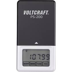 VOLTCRAFT PS-200 kapesní váha VC-8912595 Max. váživost 200 g Rozlišení 0.01 g na baterii černá, stříbrná