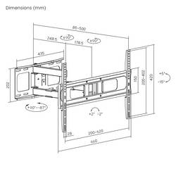 My Wall TV držák na zeď 94,0 cm (37) - 218,4 cm (86”) nakláněcí