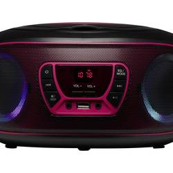 Denver TCL-212BT 111141300011 rádio s CD, FM, AUX, CD, USB, Bluetooth, ambient light, růžová