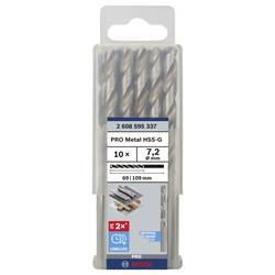 Bosch Accessories 2608595337 HSS kovový spirálový vrták 7.2 mm Celková délka 109 mm broušený DIN 338 válcová stopka 10 ks