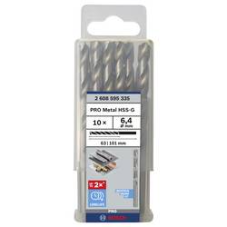 Bosch Accessories 2608595335 HSS kovový spirálový vrták 6.4 mm Celková délka 101 mm broušený DIN 338 válcová stopka 10 ks