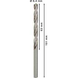 Bosch Accessories 2608595335 HSS kovový spirálový vrták 6.4 mm Celková délka 101 mm broušený DIN 338 válcová stopka 10 ks