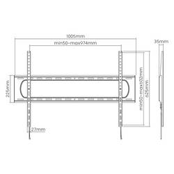 Manhattan 461917 TV držák na zeď 152,4 cm (60) - 304,8 cm (120) pevný vhodné pro zakřivené televizory (Curved TV)