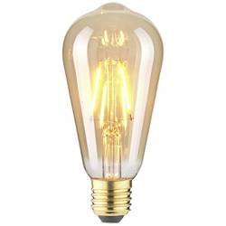 LightMe LM85057 LED E27 válcový tvar 2.5 W jantar (Ø x v) 64 mm x 140 mm vlákno 1 ks