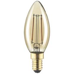 LightMe LM85051 LED E14 svíčkový tvar 2.5 W jantar (Ø x v) 35 mm x 97 mm vlákno 1 ks