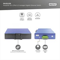 Digitus DN-651158 DN-651158 průmyslový ethernetový switch 16 + 2 porty 10 / 100 / 1000 MBit/s
