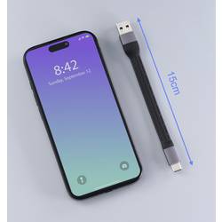 Renkforce USB kabel USB 2.0 0.15 m černá flexibilní provedení, s LED RF-6738048