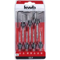 kwb 513190 sada frézovacích vrtáků do dřeva 8dílná 3 mm, 3.5 mm, 4 mm, 4.5 mm, 5 mm, 5.5 mm, 6 mm 8 ks