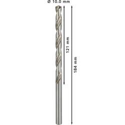 Bosch Accessories 2608596832 HSS kovový spirálový vrták 10 mm Celková délka 184 mm broušený DIN 340 válcová stopka 5 ks