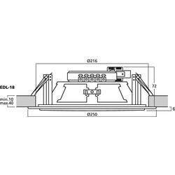 Monacor EDL-18 ELA stropní reproduktor, 10 W, 100 V, bílá, 1 ks