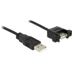 Delock USB kabel USB 2.0 USB-A zástrčka, USB-A zásuvka 0.25 m černá pozlacené kontakty 85462