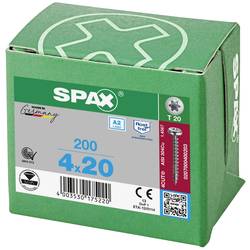 SPAX 0207000400203 R 88093 Ruko m.Spitze/T-STAR VG šroub do dřeva 4 mm 20 mm T-STAR plus nerezová ocel A2 200 ks
