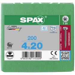 SPAX 0207000400203 R 88093 Ruko m.Spitze/T-STAR VG šroub do dřeva 4 mm 20 mm T-STAR plus nerezová ocel A2 200 ks