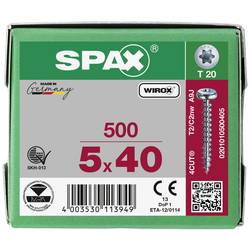 SPAX 0201010500405 R 88093 Ruko m.Spitze/T-STAR šroub do dřeva 5 mm 40 mm T-STAR plus ocel WIROX 500 ks