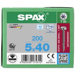 SPAX 0207000500403 R 88093 Ruko m.Spitze/T-STAR VG šroub do dřeva 5 mm 40 mm T-STAR plus nerezová ocel A2 200 ks