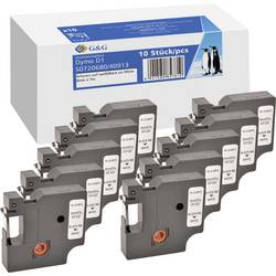 sada 10 ks G&G BB-D-G-D1-40913-10 kompatibilní náhradní DYMO 40913 plast Barva pásky: bílá Barva písma: černá 9 mm 7 m