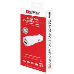 Skross Dual Car nabíječka 20 W PD Proudová zatížitelnost (max.)=3.00 A 12 V na 5 V, 12/24 V, 24 V na 5 V