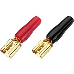 Monacor 0344930 faston konektor pozlacené kontakty Šířka zástrčky: 6.3 mm červená, černá 20 ks Package