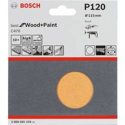 Bosch Accessories 2608605429 brusný papír pro brusné kotouče na suchý zip, bez otvorů Zrnitost 120 (Ø) 115 mm 10 ks