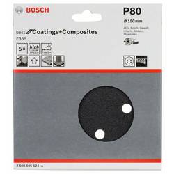 Bosch Accessories Best for Stone 2608605124 brusné papíry pro excentrické brusky na suchý zip, s otvory Zrnitost 80 (Ø) 150 mm 5 ks