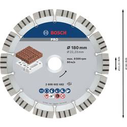 Bosch Accessories 2608602682 Bosch Power Tools diamantový řezný kotouč Průměr 180 mm Ø otvoru 22.23 mm Abrazivní materiály 1 ks