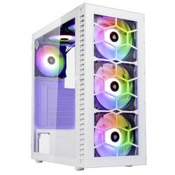Kolink Observatory HF Glass midi tower PC skříň bílá 2 předinstalované LED ventilátory, 4 předinstalované LED ventilátory