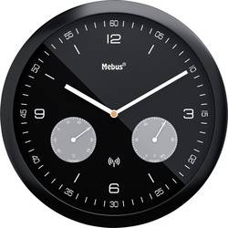 Mebus 52825 DCF nástěnné hodiny 26 cm x 42 mm, černá