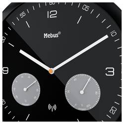 Mebus 52825 DCF nástěnné hodiny 26 cm x 42 mm, černá
