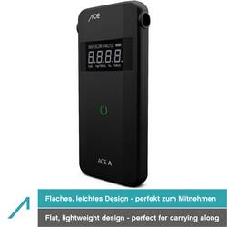 ACE A alkohol tester černá 0 do 4 ‰ různé jednotky, alarm, vč. displeje, funkce odpočítávání