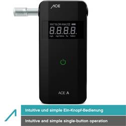 ACE A alkohol tester černá 0 do 4 ‰ různé jednotky, alarm, vč. displeje, funkce odpočítávání