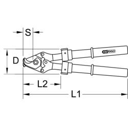 Nůžky na kabely s ochrannou izolací, teleskopická rukojeť, 360 - 520 mm KS Tools 117.1233
