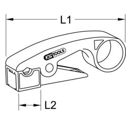 KS Tools 1151243, 115.1243, odizolovací nářadí, vč. kabelového nože , 7.5 do 9.4 mm