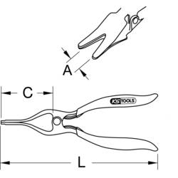 KS Tools 115.1044 Speciální kleště na objímky, 195 mm