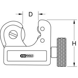 KS Tools 101.2000 Mini odřezávačka trubek, 3 - 22 mm