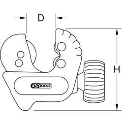 KS Tools 101.5022 Mini odřezávačka trubek, 3 - 22 mm, ergonomická