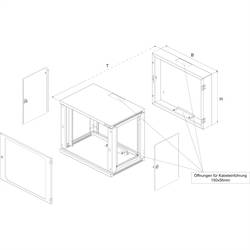 Conteg 19 nástěnná rozváděcí skříň (š x v x h) 358 x 600 x 500 mm 6 U šedobílá (RAL 7035)