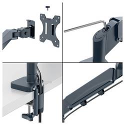 Leitz Monitor+Laptoparm Ergo rameno na monitory 1 Displej: (s) 81,3 cm (32) tmavě šedá nastavitelná výška, otočný, naklápěcí, nakláněcí