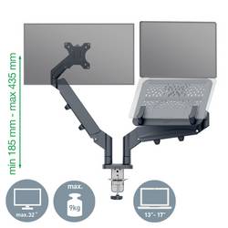 Leitz Monitor+Laptoparm Ergo rameno na monitory 1 Displej: (s) 81,3 cm (32) tmavě šedá nastavitelná výška, otočný, naklápěcí, nakláněcí
