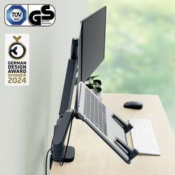 Leitz Monitor+Laptoparm Ergo rameno na monitory 1 Displej: (s) 81,3 cm (32) tmavě šedá nastavitelná výška, otočný, naklápěcí, nakláněcí