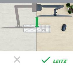 Leitz Monitor+Laptoparm Ergo rameno na monitory 1 Displej: (s) 81,3 cm (32) tmavě šedá nastavitelná výška, otočný, naklápěcí, nakláněcí
